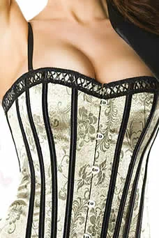 Magnifique corset kaki avec son string assorti. - détail